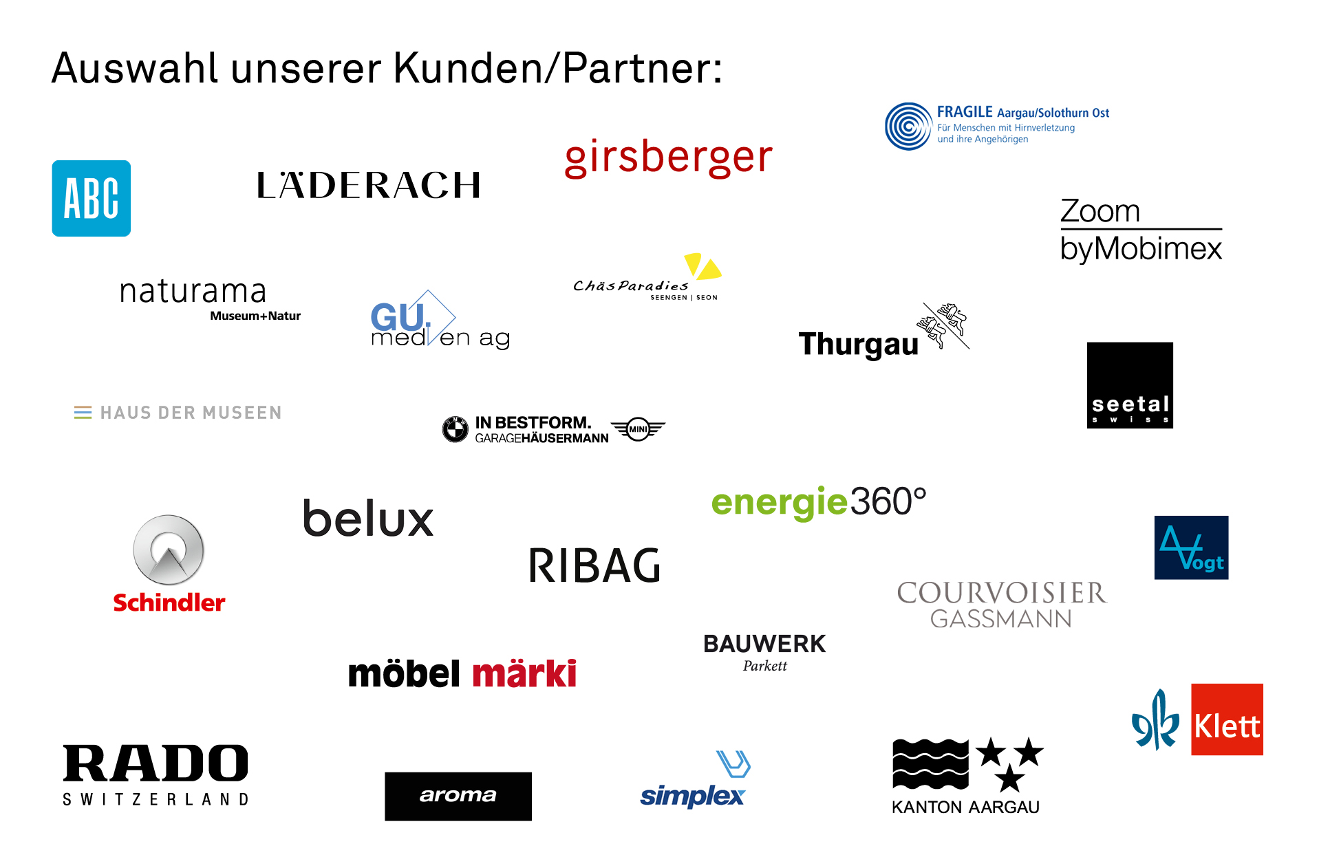 Logos ausgewählter Kunden/Partner